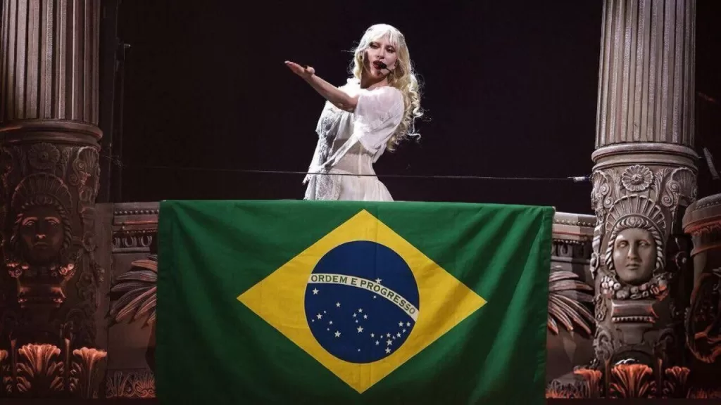 Lady Gaga no seu show em Copacabana