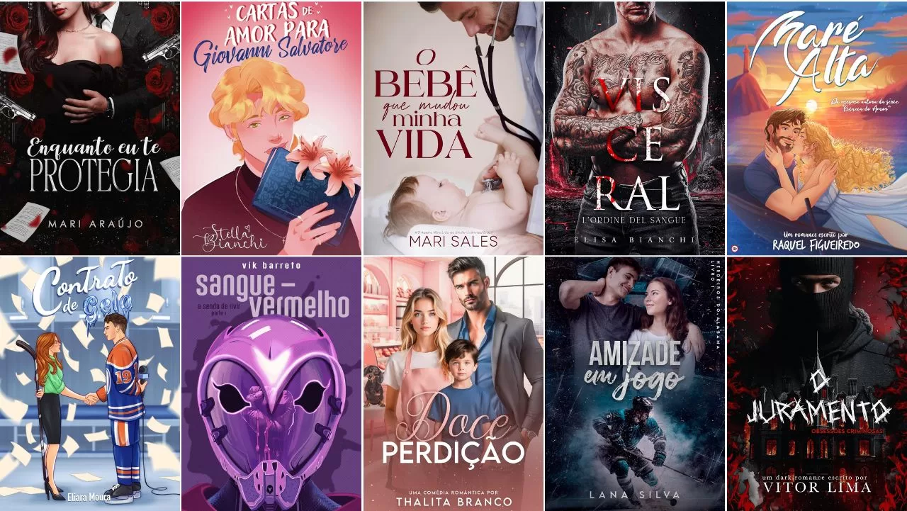 Capas dos 10 lançamentos em e-book dessa semana