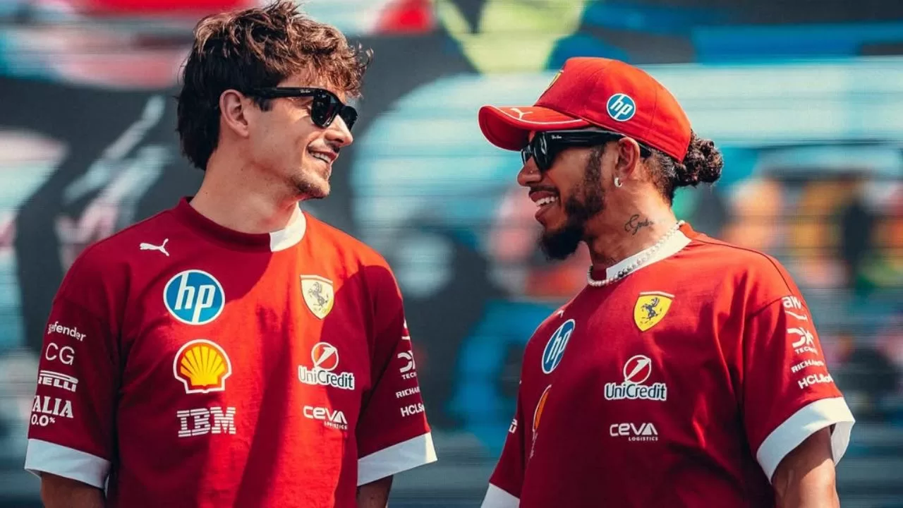 Pilotos da Ferrari (Charles Leclerc e Lewis Hamilton)