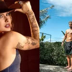 Montagem com foto de Ana Castela à esquerda e Zé Felipe à direita