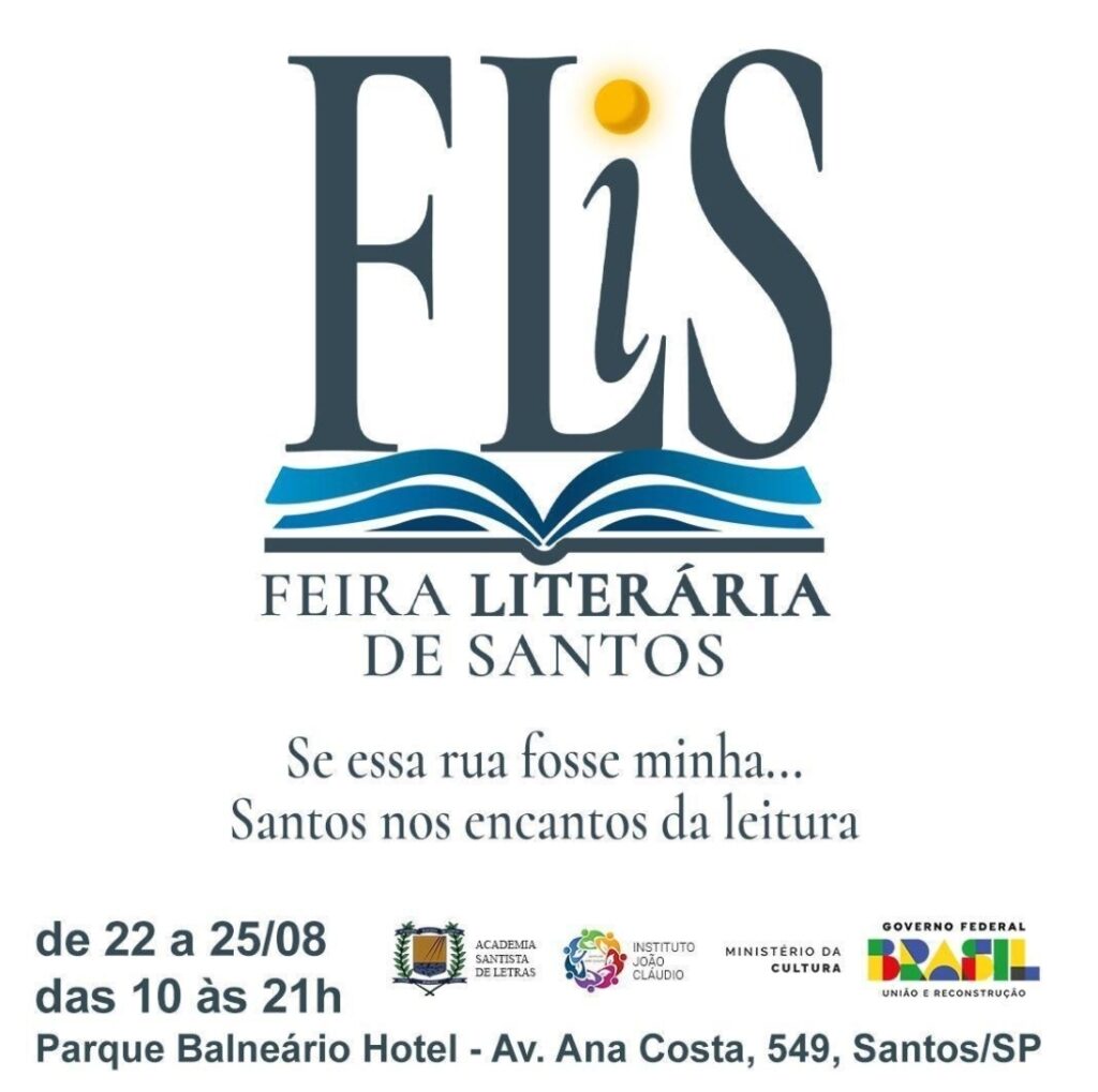 Banner oficial da FLiS - Feira Literária de Santos