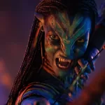 Neytiri, personagem de Zoe Saldaña em cena de Avatar 3