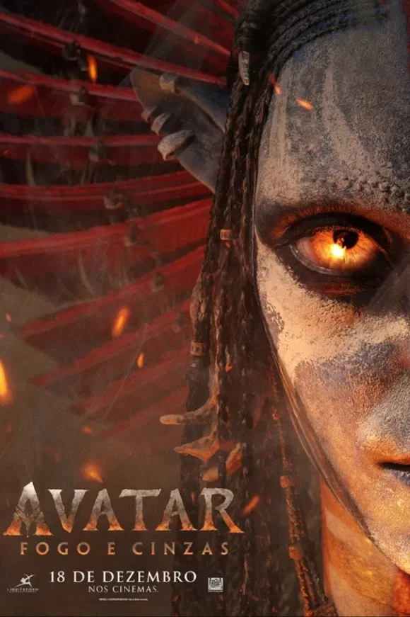 Pôster oficial de Avatar 3 - Fogo e Cinzas