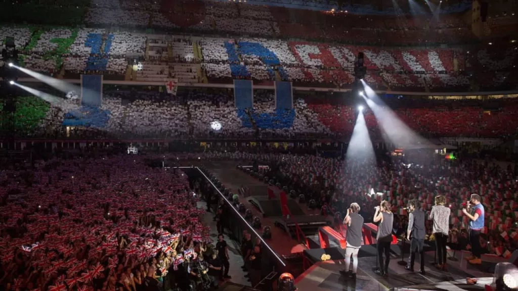 Foto do grupo One Direction em show