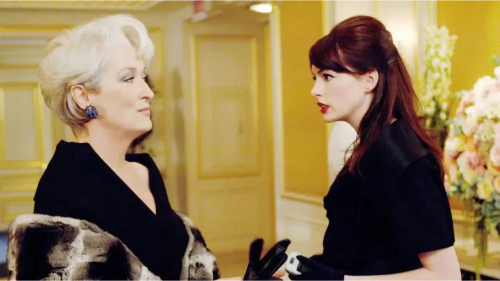 Atrizes Meryl Streep e Anne Hathaway em "O Diabo Veste Prada"
