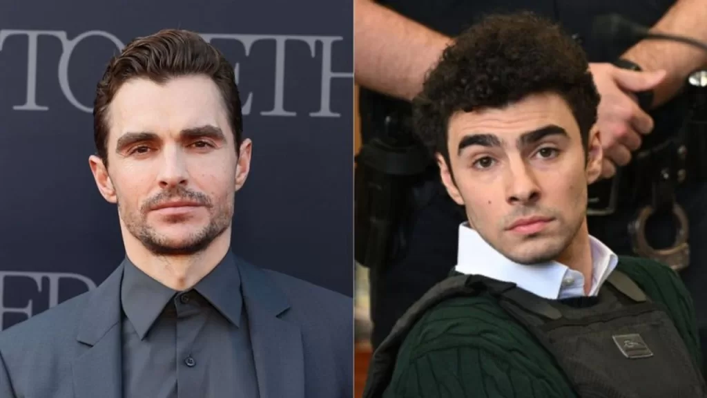 Colagem de Dave Franco e Luigi Mangione