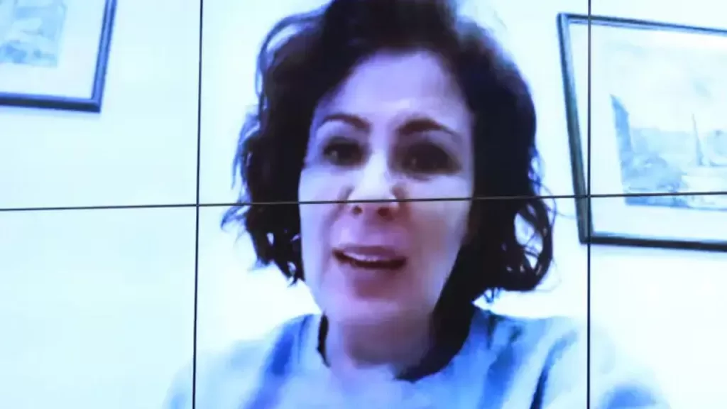 Carla Zambelli em audiência feita por videoconferência