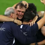 Lopetegui comemorando classificação para Copa do Mundo