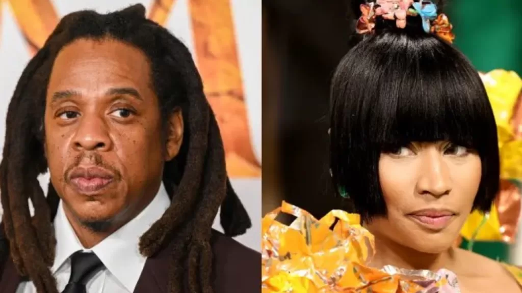 Jay-Z e Nicki Minaj em montagem de fotos
