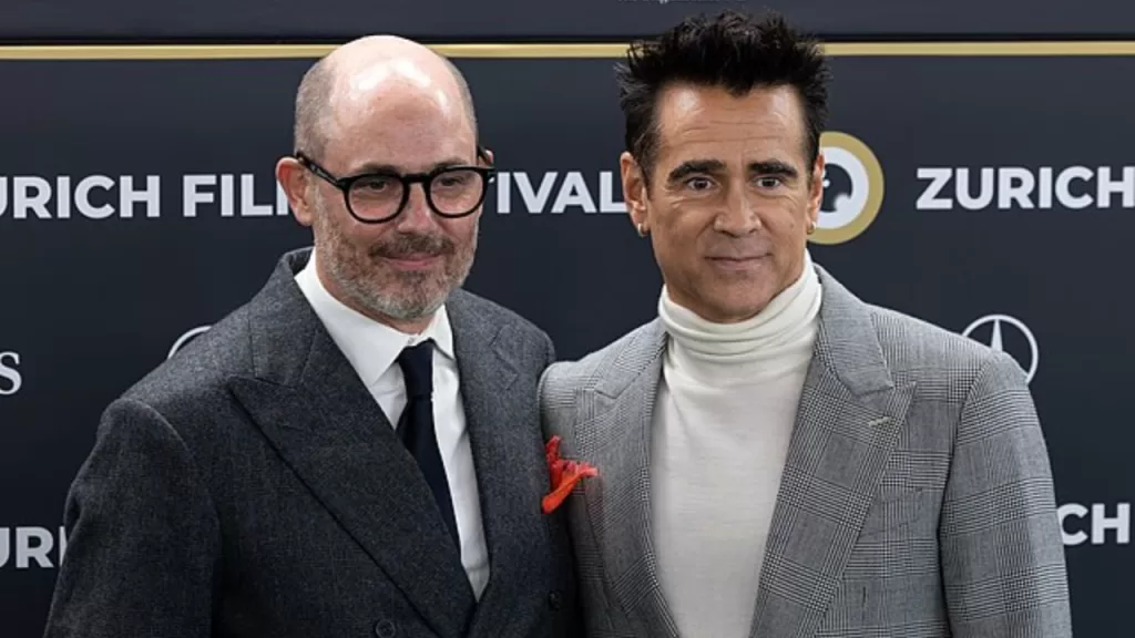 Collin Farrell e Edward Berger no Festival de Zurique, para a exibição de Balada de um Jogador