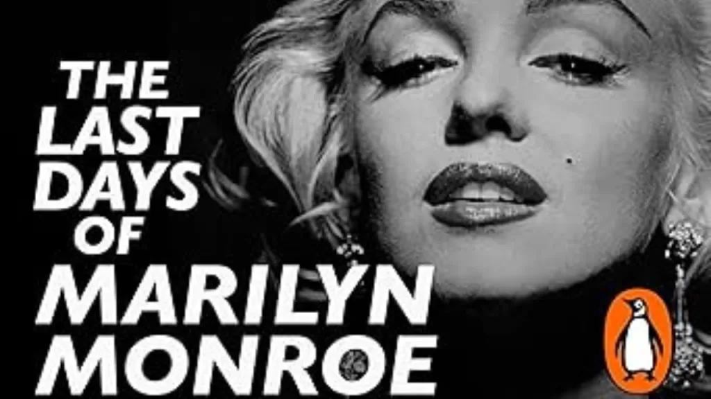 Foto da Marilyn Monroe ao lado do nome "Os últimos dias de Marilyn Monroe". Nome do livro de James Petterson,