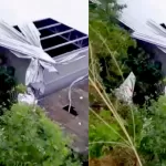 Avião de pequeno porte cai em galpão após piloto realizar pouso forçado, no ES