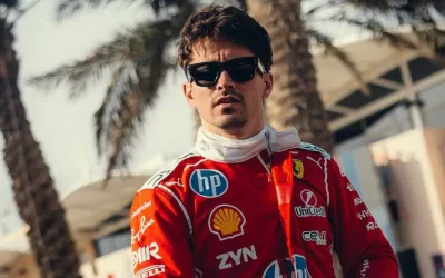 Piloto da Ferrari Charles Leclerc